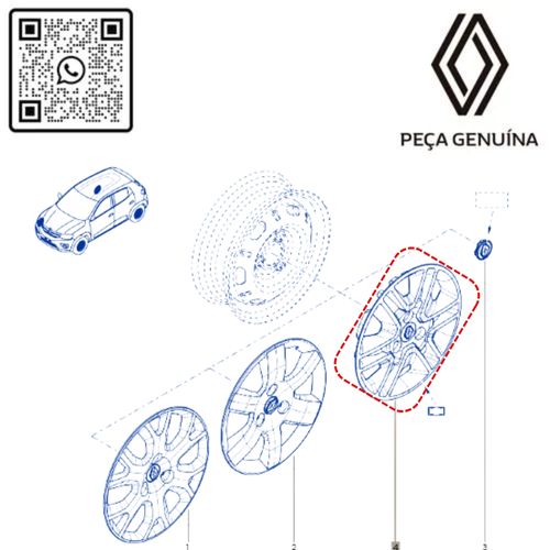 RN 56336R 403156336R CALOTA PARA RODA DE VEICULO AUTOMOVEL kwid 3